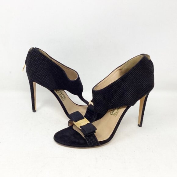 Salvatore Ferragamo Shoes - Salvatore Ferragamo #2746SL Suede Zip Heels Size 7